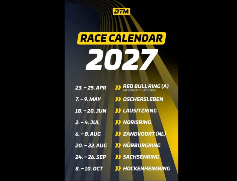 DTM – Calendario 2027 all’insegna della continuità