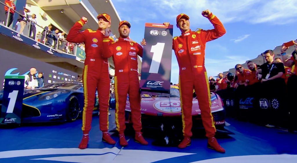 WEC – Ferrari torna al successo al COTA con la 50 di Nielsen, Fuoco e Molina. Drudi trascina l’Aston Martin in GT
